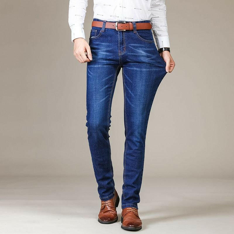 Men's Casual Straight-legged Stretch Jeans 