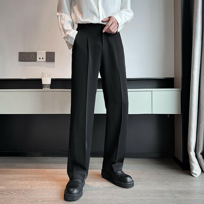 Men's Solid Full Baggy Casual Wide Leg Trousers 