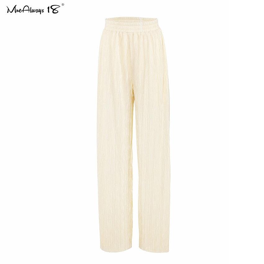 Pleated Wide Leg Womens Pants 