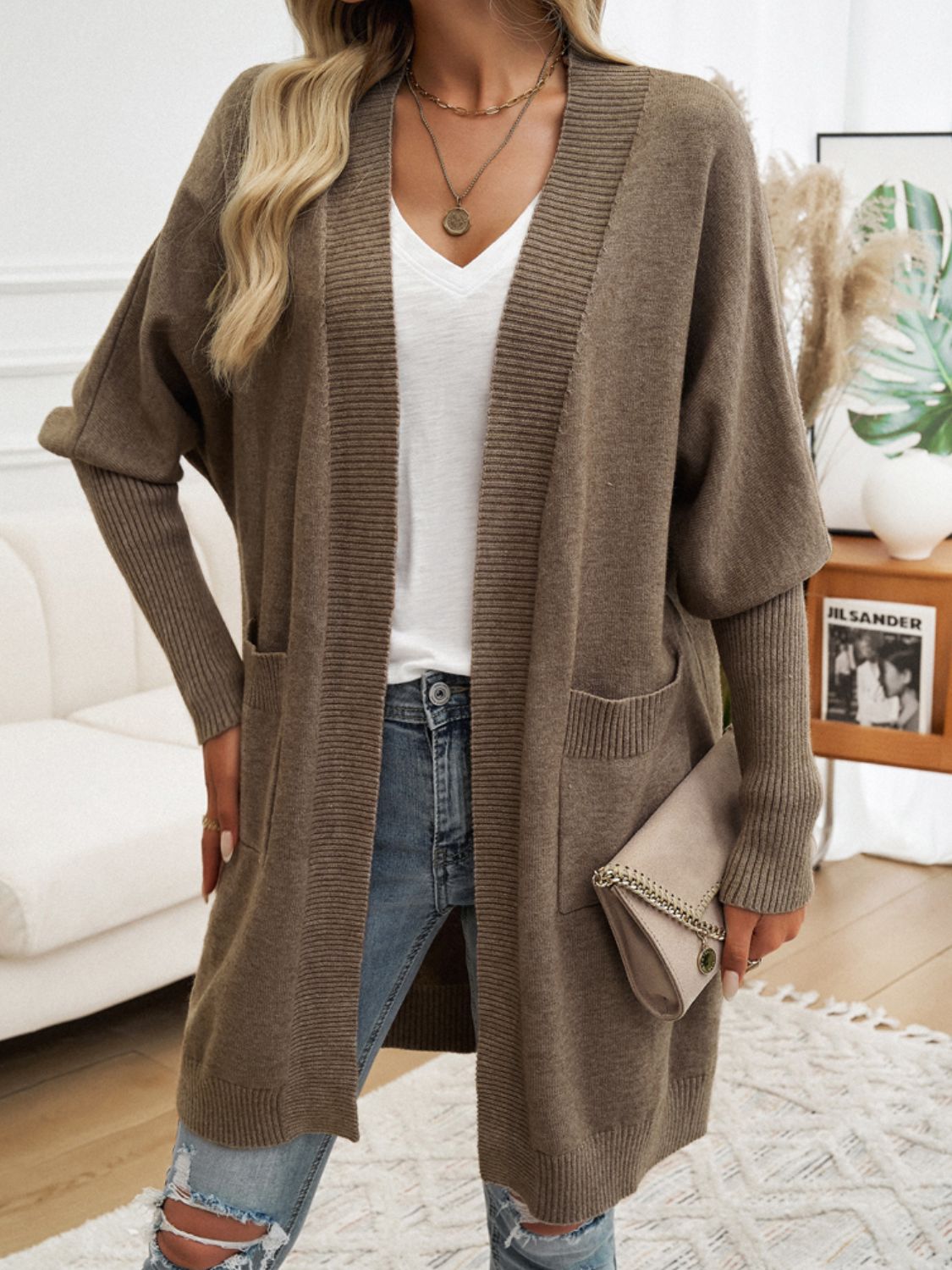 Cozy Open Front Long Sleeve Cardigan - Sweaters by The Nichole Collection