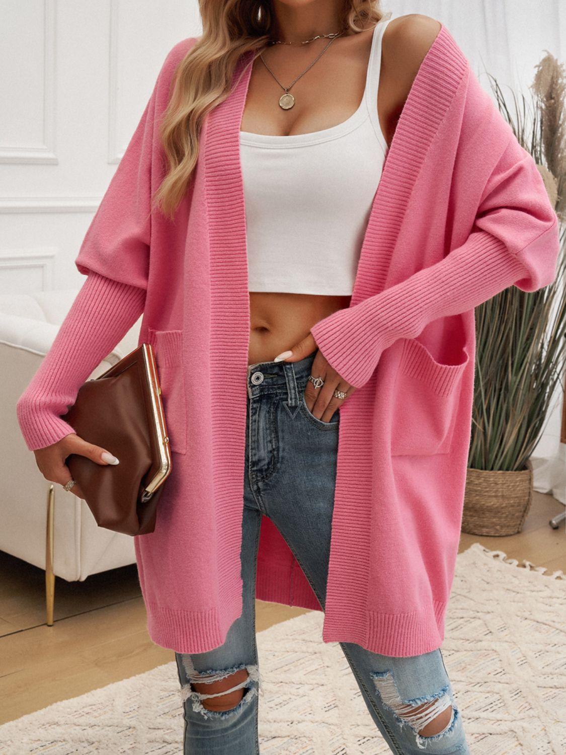 Cozy Open Front Long Sleeve Cardigan - Sweaters by The Nichole Collection