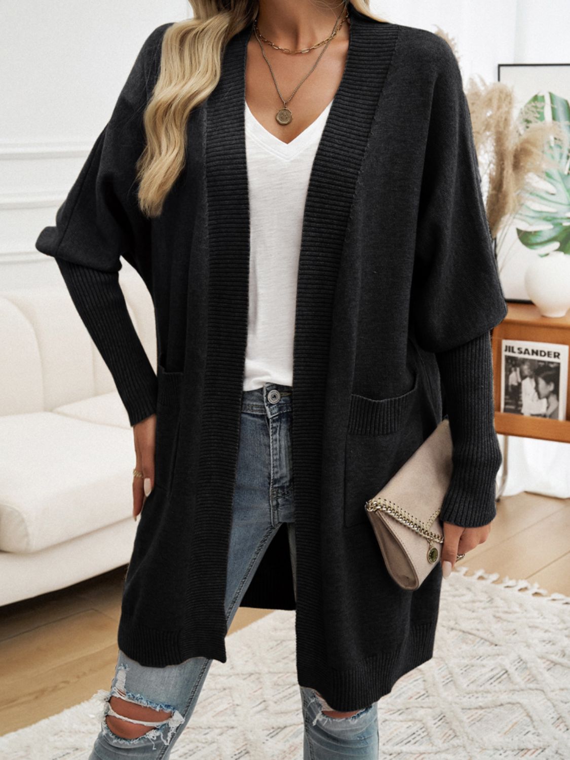 Cozy Open Front Long Sleeve Cardigan - Sweaters by The Nichole Collection