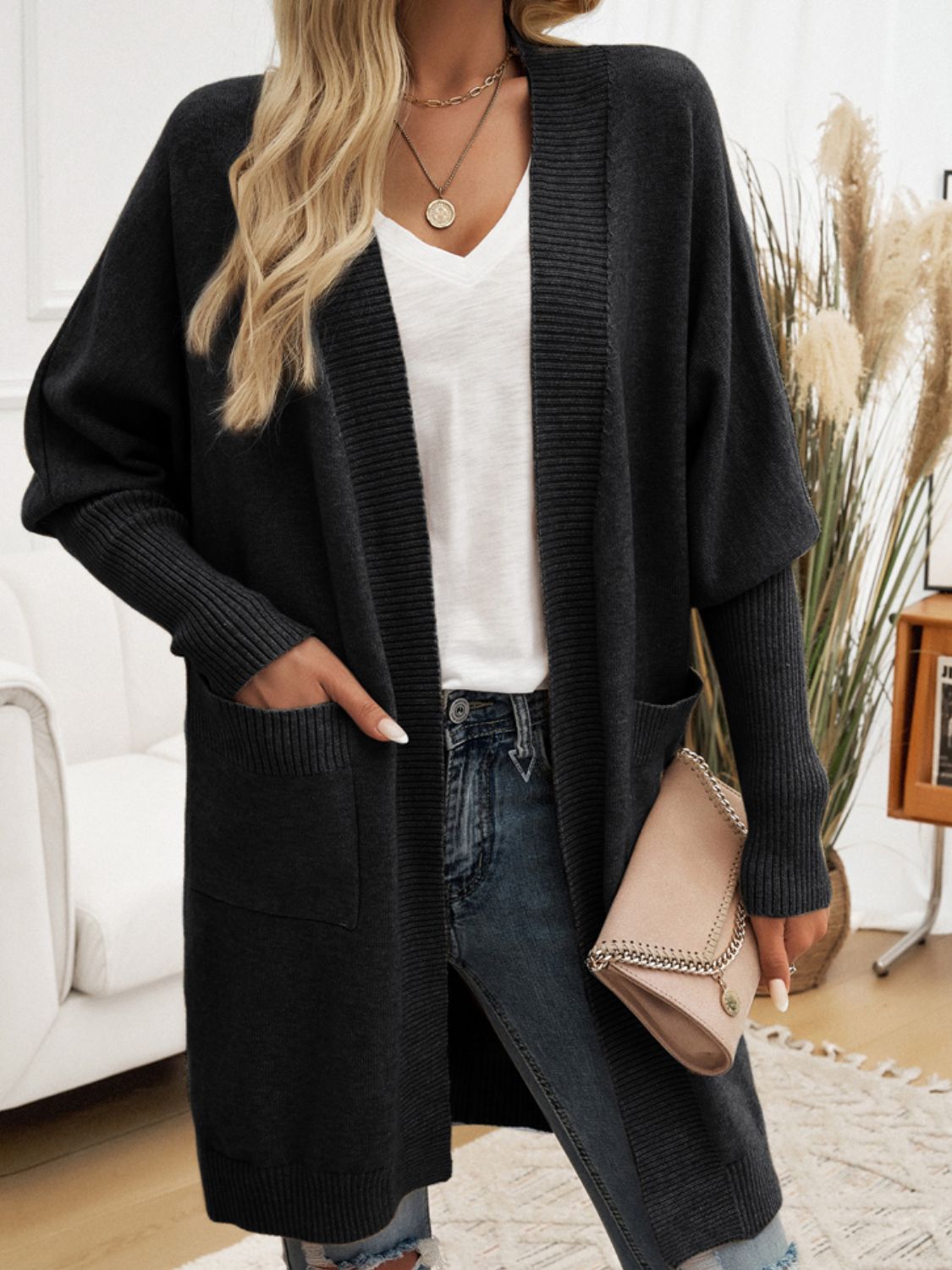 Cozy Open Front Long Sleeve Cardigan - Sweaters by The Nichole Collection