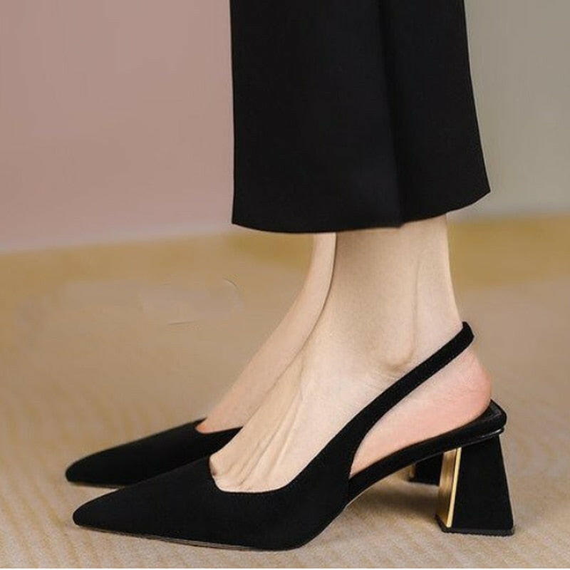 Black Sling Back High Heels Shoes | On sale | The Nichole