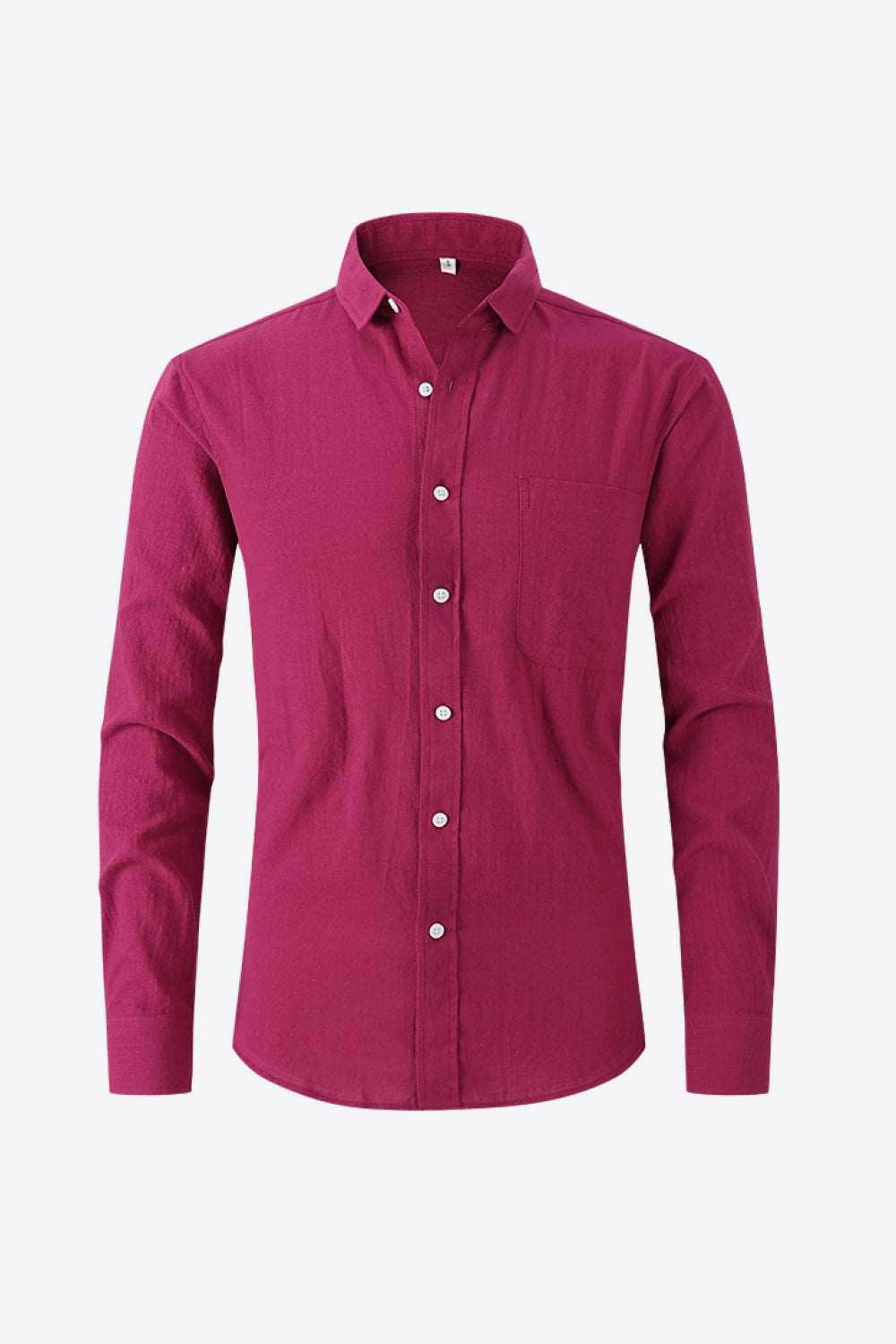 Buttoned Long-Sleeve Collared Shirt 