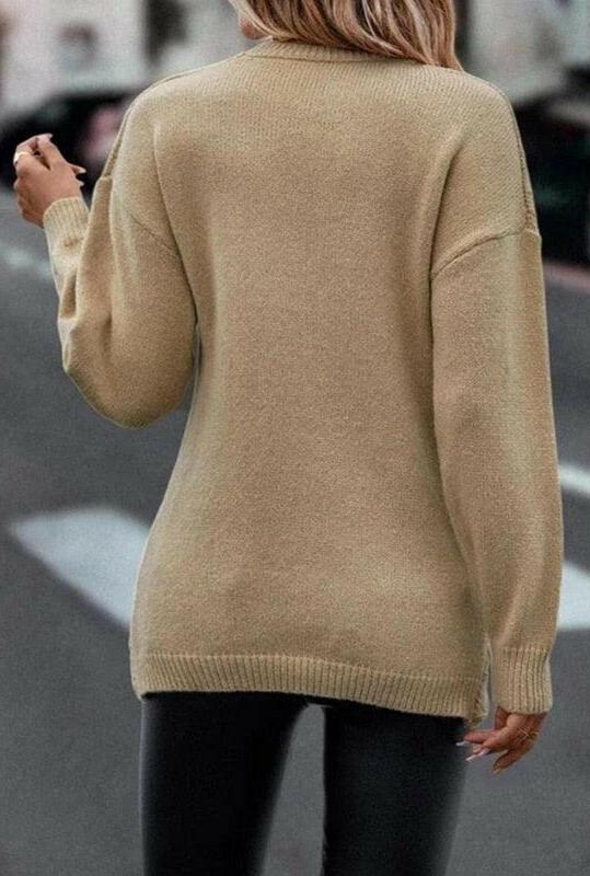 Criss-Cross V Neck Long Sleeve Slim Sweater | On sale |