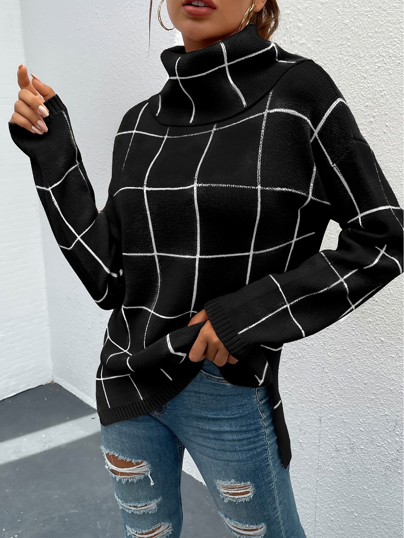 Women's Long Sleeve Loose Fit Sweater - by The Nichole Collection