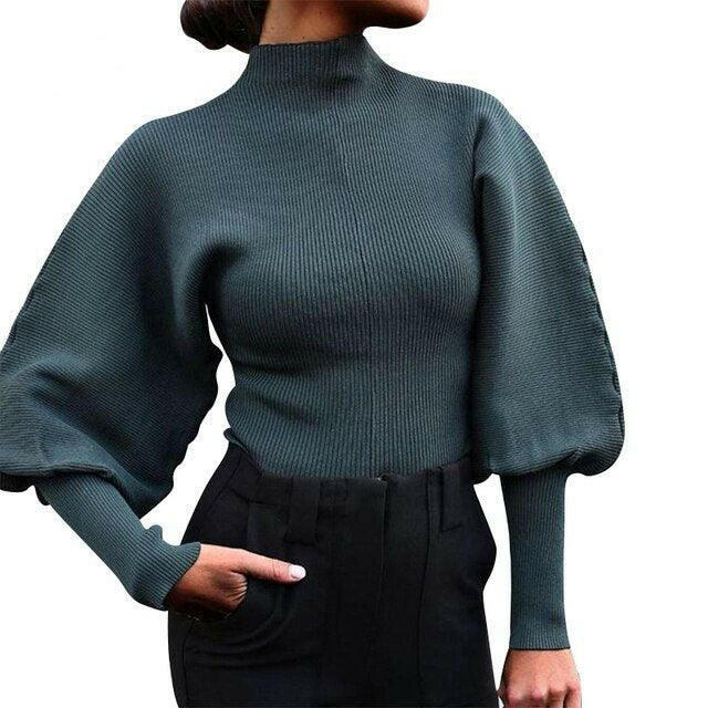 Fall Long Puff Sleeve Knitted Sweater | On sale |