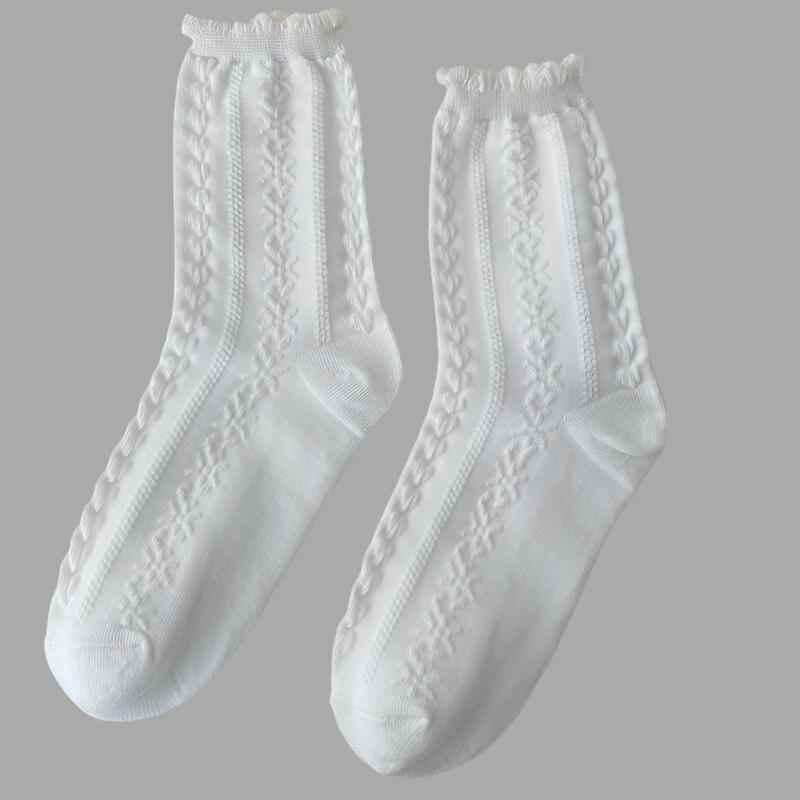 Women's White Lace Socks – Ideal for Bridal, Formal, or Casual Outfits - Lace Socks by The Nichole Collection