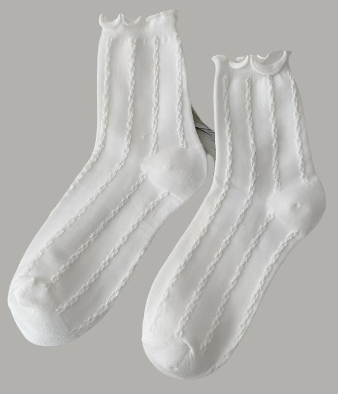 Women's White Lace Socks – Ideal for Bridal, Formal, or Casual Outfits - Lace Socks by The Nichole Collection