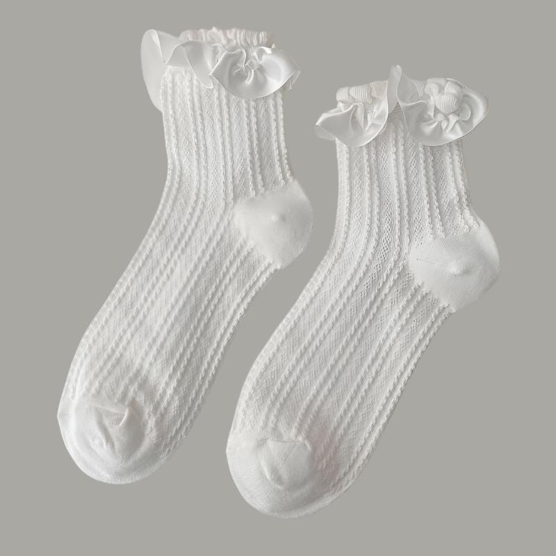 Women's White Lace Socks – Ideal for Bridal, Formal, or Casual Outfits - Lace Socks by The Nichole Collection