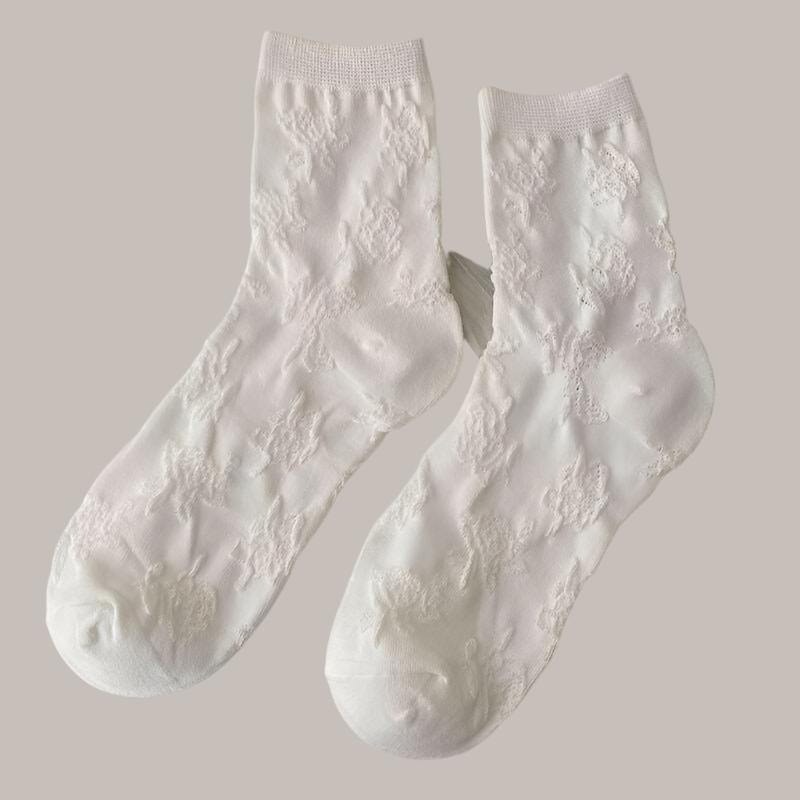 Women's White Lace Socks – Ideal for Bridal, Formal, or Casual Outfits - Lace Socks by The Nichole Collection