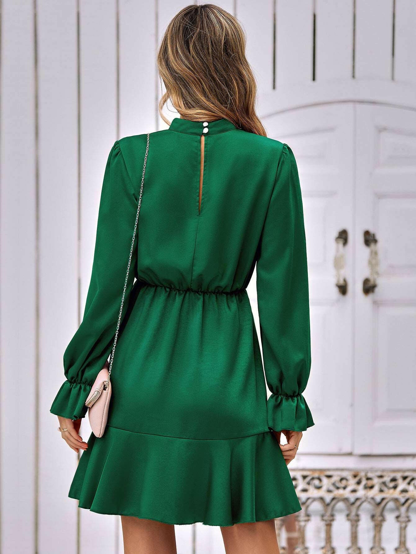 Flare Dress Long Sleeve Mini Dress 