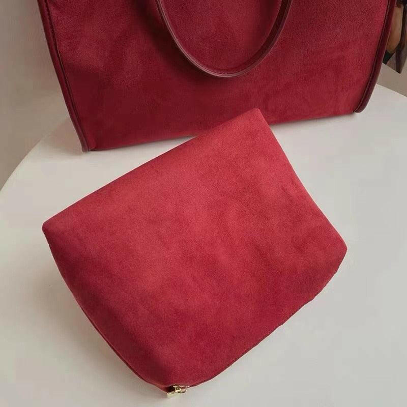 Women's Velvet Large Capacity Tote 